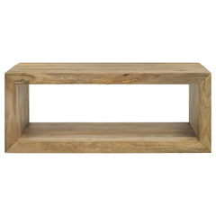 Mesa de centro rectangular Benton de madera maciza natural