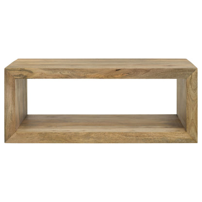 Mesa de centro rectangular Benton de madera maciza natural