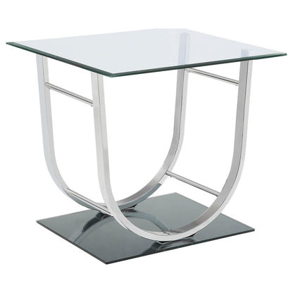 Danville Glass Top Coffee and End Table Set Chrome