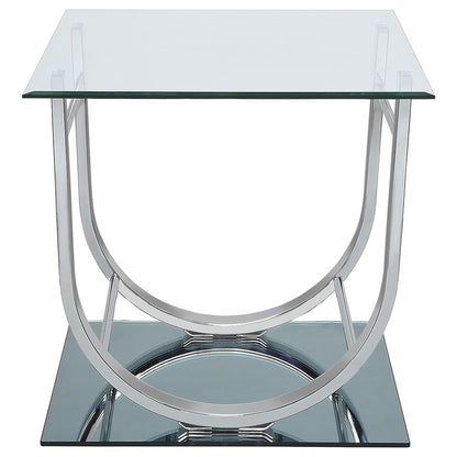 Danville Glass Top Coffee and End Table Set Chrome
