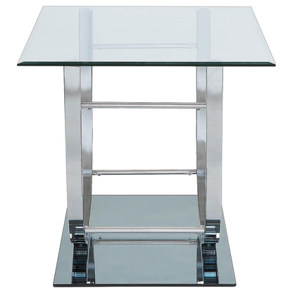 Danville Glass Top Coffee and End Table Set Chrome
