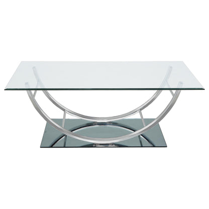Danville Glass Top Coffee and End Table Set Chrome