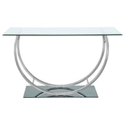 Consola de entrada con tapa de vidrio en forma de U Danville, cromada