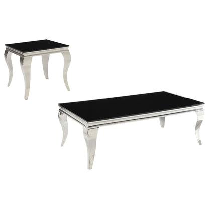 Carone Glass Top Coffee and End Table Set
