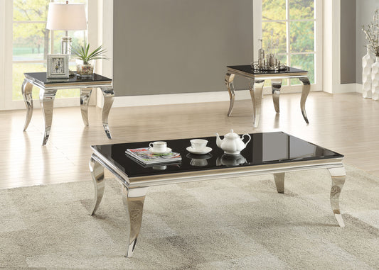 Carone Glass Top Coffee and End Table Set