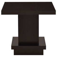 Mesa auxiliar de madera de ingeniería cuadrada Reston Cappuccino