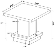 Mesa auxiliar de madera de ingeniería cuadrada Reston Cappuccino