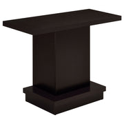 Mesa consola con pedestal de madera de ingeniería Reston, color capuchino