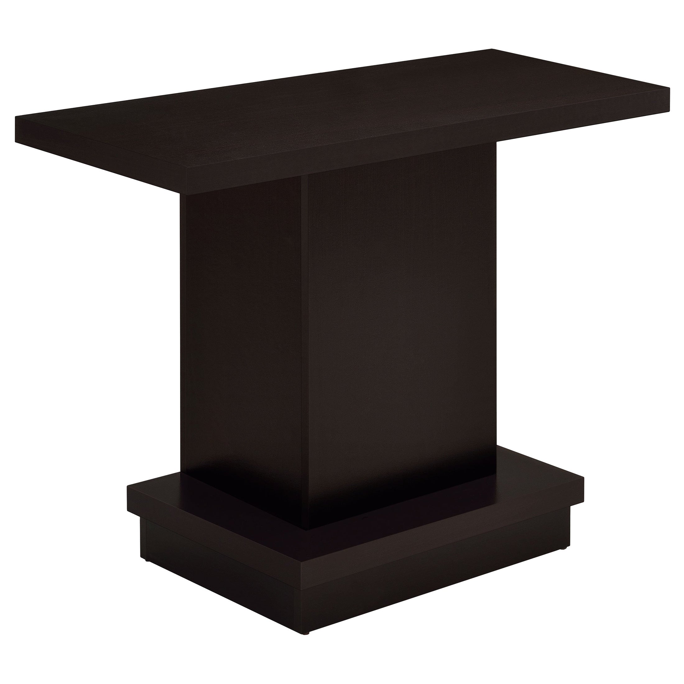 Mesa consola con pedestal de madera de ingeniería Reston, color capuchino