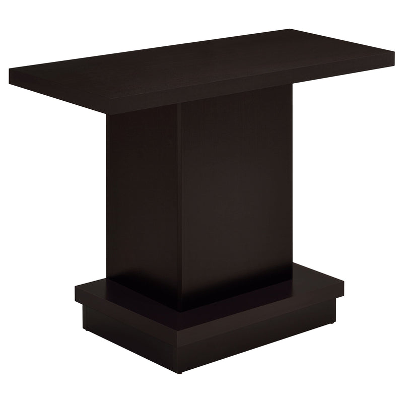 Mesa consola con pedestal de madera de ingeniería Reston, color capuchino