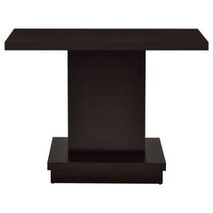 Mesa consola con pedestal de madera de ingeniería Reston, color capuchino
