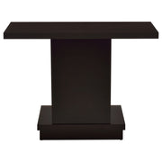 Mesa consola con pedestal de madera de ingeniería Reston, color capuchino