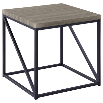 Birdie Square Engineered Wood End Table Sonoma Grey