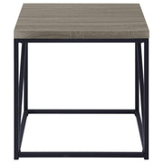 Mesa auxiliar cuadrada Birdie de madera de ingeniería, color gris Sonoma