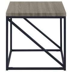 Mesa auxiliar cuadrada Birdie de madera de ingeniería, color gris Sonoma
