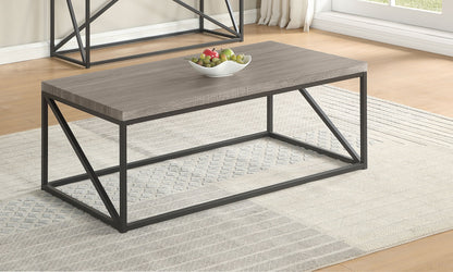Mesa de centro rectangular Birdie de madera de ingeniería, color gris Sonoma