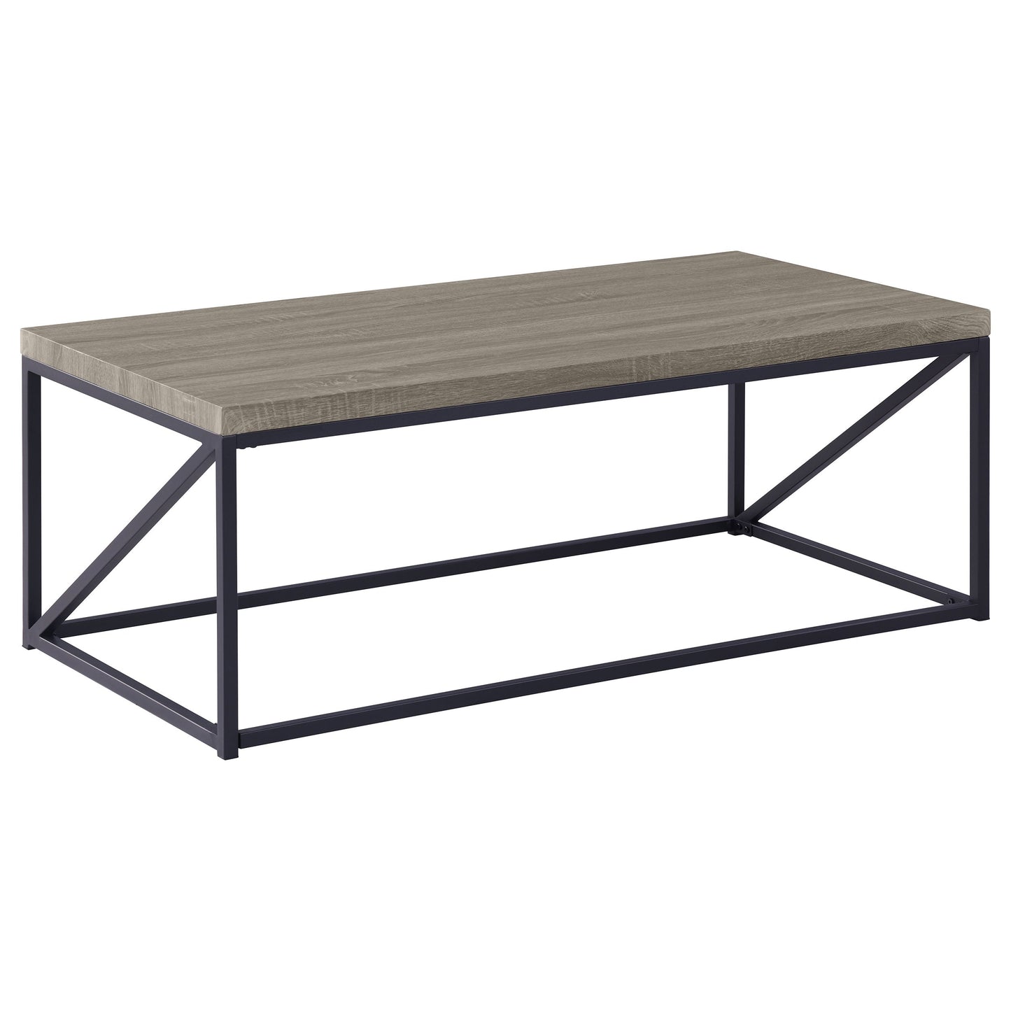 Mesa de centro rectangular Birdie de madera de ingeniería, color gris Sonoma