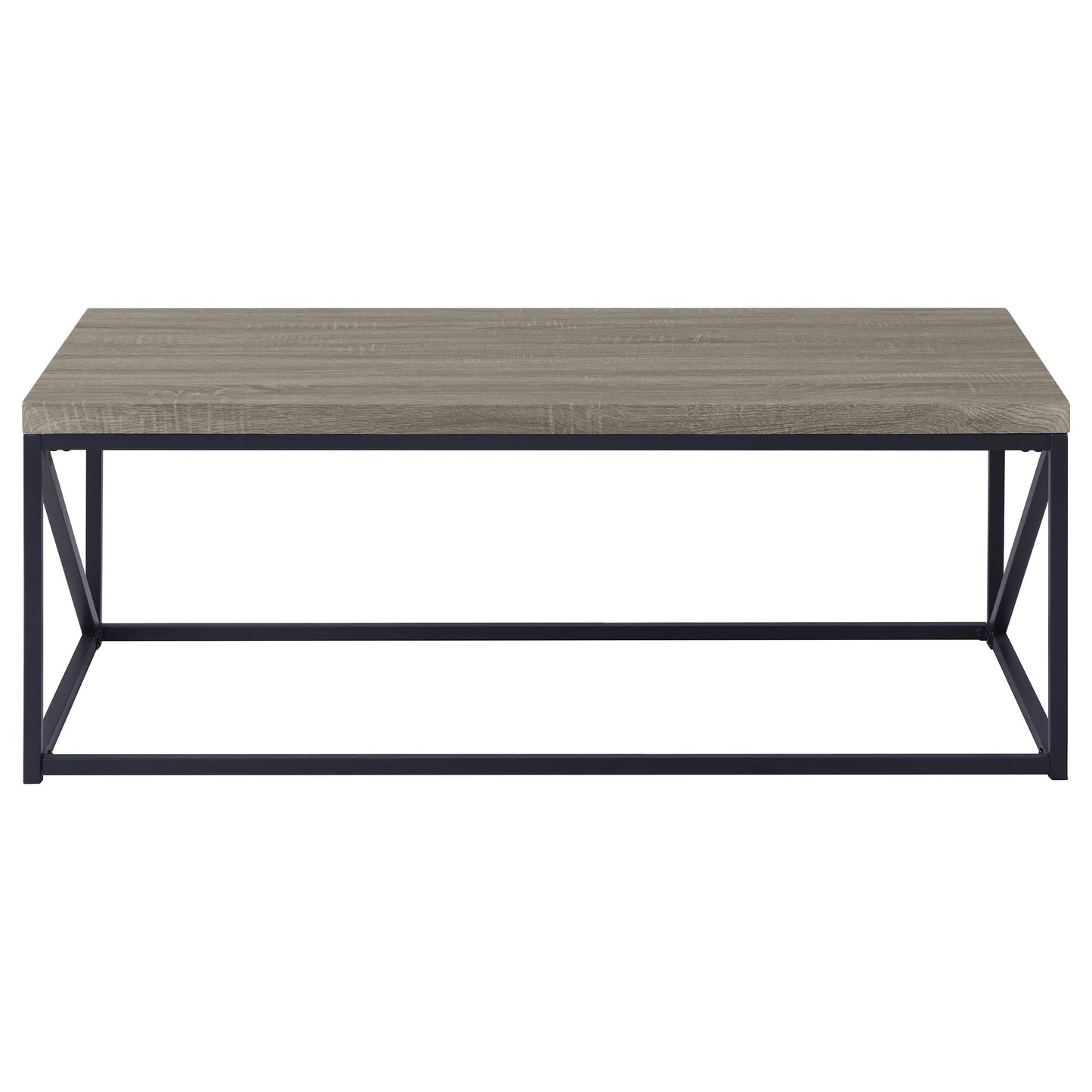 Mesa de centro rectangular Birdie de madera de ingeniería, color gris Sonoma