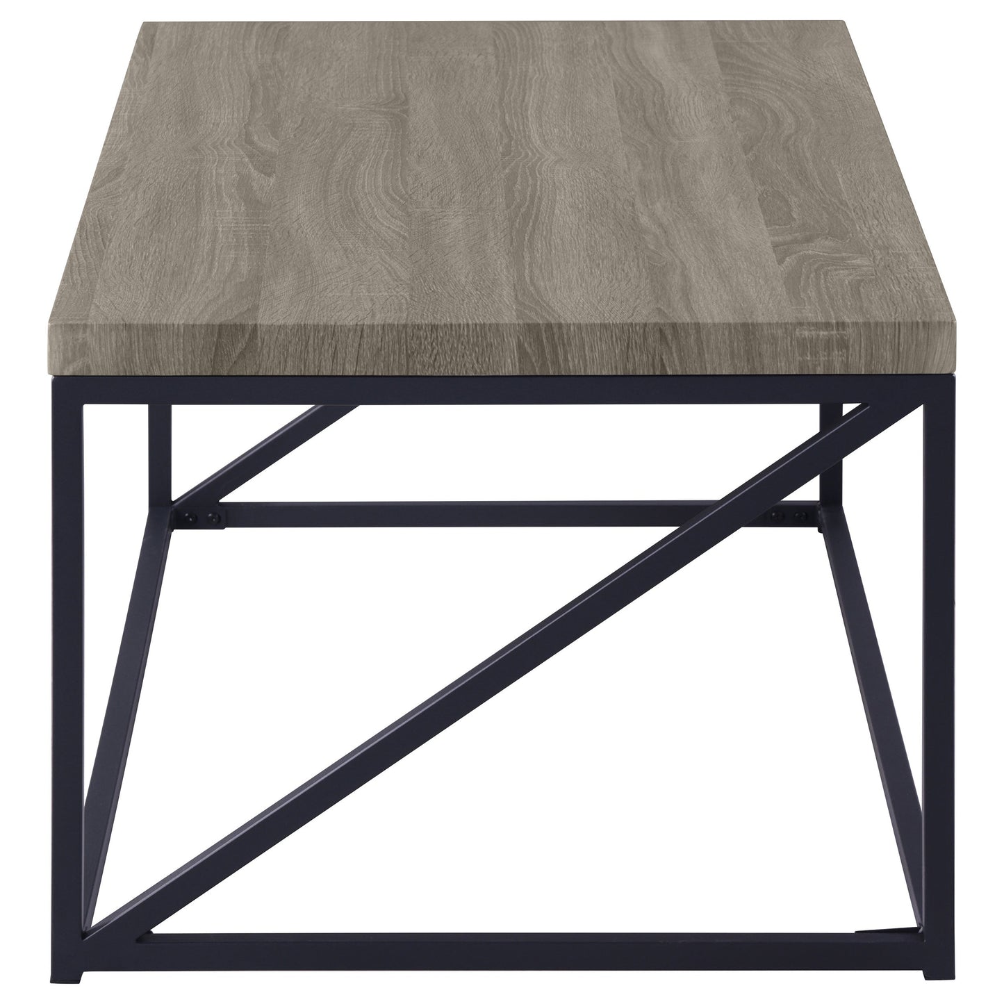 Mesa de centro rectangular Birdie de madera de ingeniería, color gris Sonoma