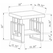Mesa auxiliar rectangular Schmitt blanca de alto brillo