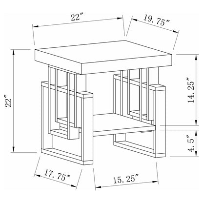 Schmitt Rectangular Side End Table White High Gloss