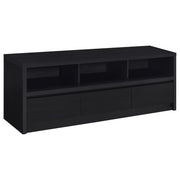 Consola multimedia Rutland para TV de 59 pulgadas con 3 cajones, color negro