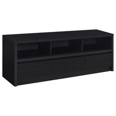 Consola multimedia Rutland para TV de 59 pulgadas con 3 cajones, color negro