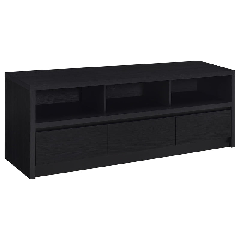 Consola multimedia Rutland para TV de 59 pulgadas con 3 cajones, color negro