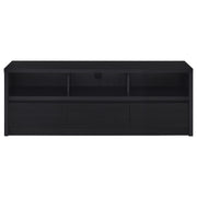 Consola multimedia Rutland para TV de 59 pulgadas con 3 cajones, color negro