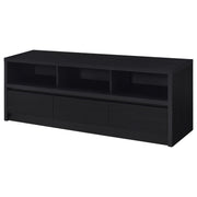 Consola multimedia Rutland para TV de 59 pulgadas con 3 cajones, color negro
