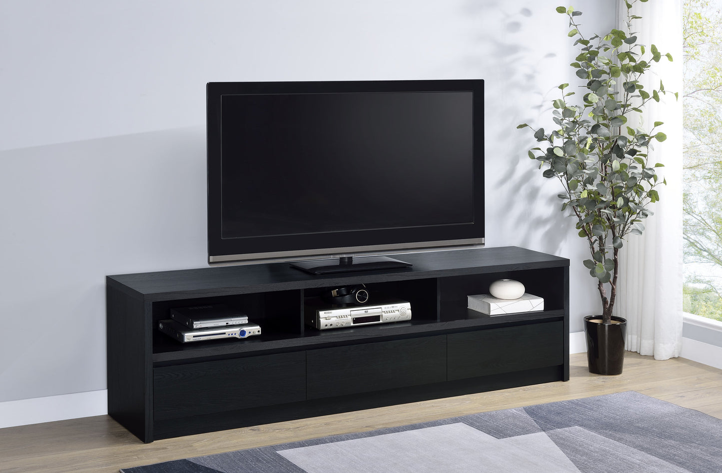 Rutland 59-inch 3-drawer TV Stand Media Console Black