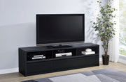 Consola multimedia Rutland para TV de 59 pulgadas con 3 cajones, color negro