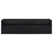 Consola multimedia Rutland para TV de 59 pulgadas con 3 cajones, color negro
