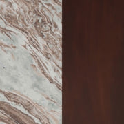 Jenna Round Marble Top Mango Wood Side End Table Brown