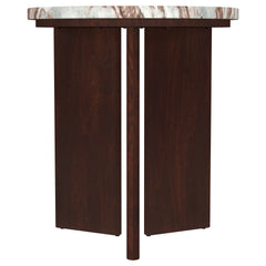 Jenna 3-piece Round Marble Top Coffee Table Set Brown