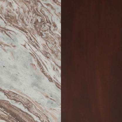 Jenna 35-inch Round Marble Top Cocktail Coffee Table Brown