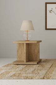 Mesa auxiliar cuadrada de madera de ingeniería Cortona de mango