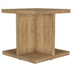 Mesa auxiliar cuadrada de madera de ingeniería Cortona de mango