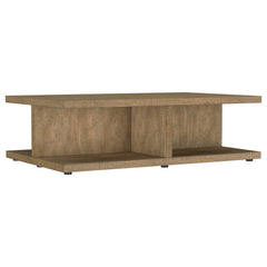 Mesa de centro cuadrada de madera de ingeniería Cortona, color mango