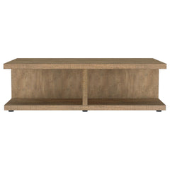 Mesa de centro cuadrada de madera de ingeniería Cortona, color mango