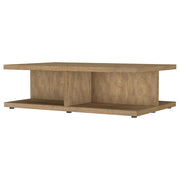 Mesa de centro cuadrada de madera de ingeniería Cortona, color mango
