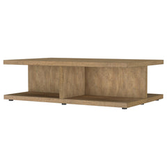 Mesa de centro cuadrada de madera de ingeniería Cortona, color mango