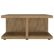 Mesa de centro cuadrada de madera de ingeniería Cortona, color mango