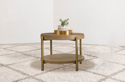 Arini Round End Side Table With Storage Shelf Black