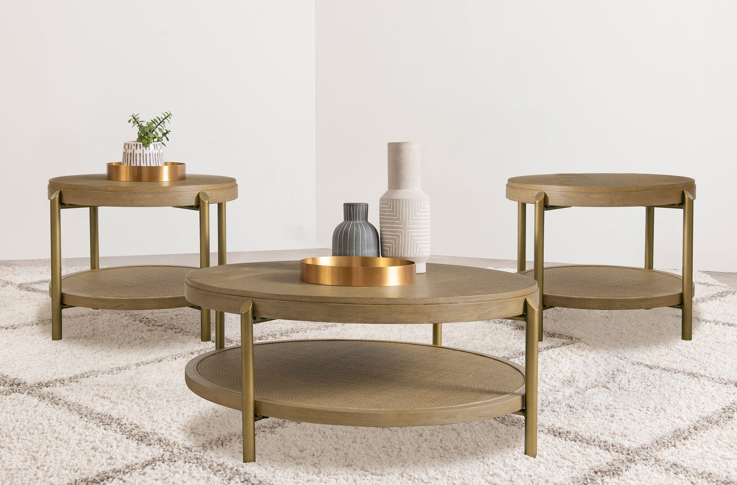 Arini Round Coffee and End Table Set