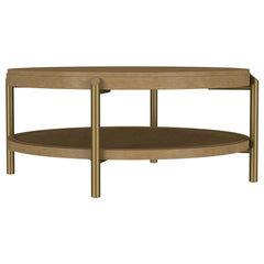 Arini Round Coffee Table With Storage Shelf