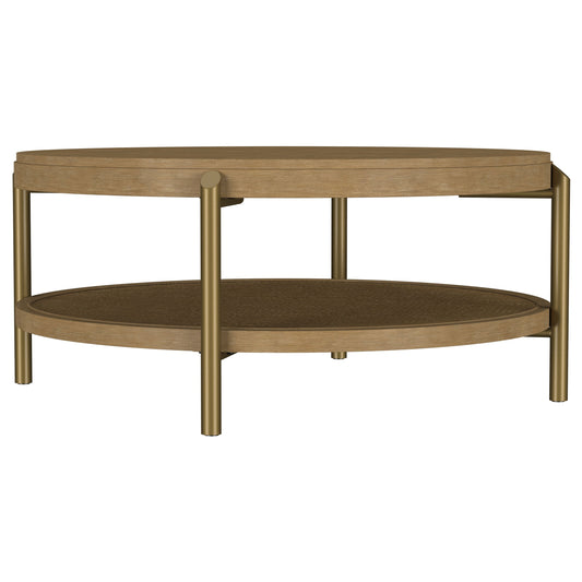 Arini Round Coffee Table With Storage Shelf