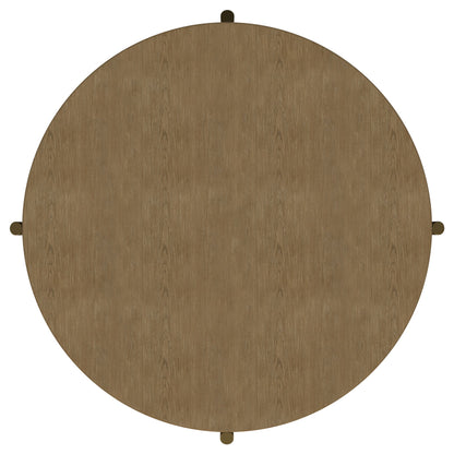 Mesa de centro redonda Arini con estante de almacenamiento