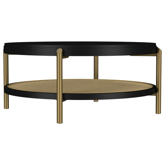 Arini Round Coffee Table With Storage Shelf