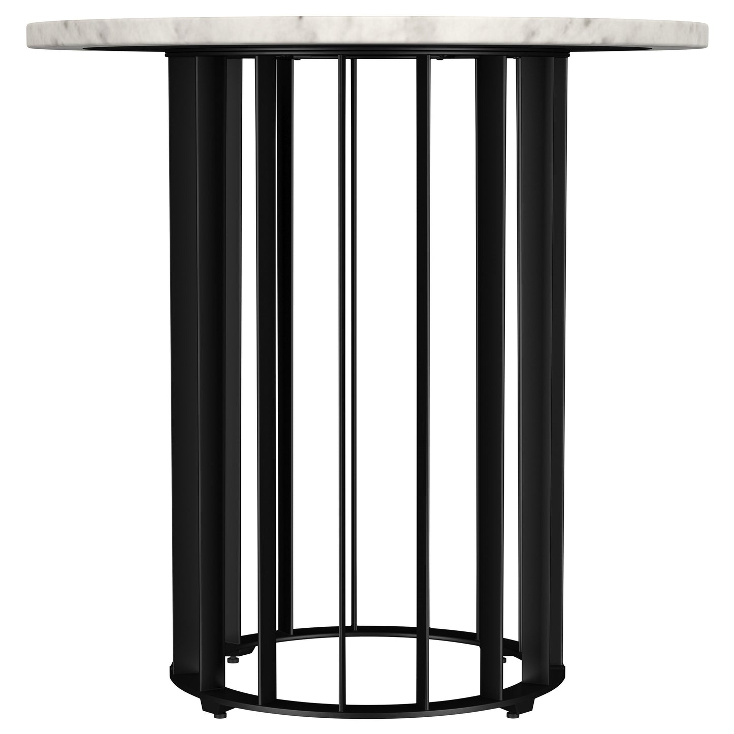 Haven Round Marble Coffee and End Table Set Black
